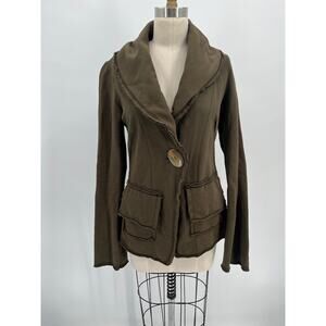 Raw Earth Wild Sky Sweatshirt Blazer Jacket Sz S Brown Organic Cotton